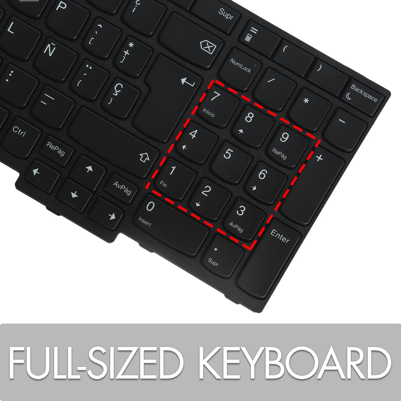 LeFix Tastiera spagnola SP teclado, tastiera di ricambio compatibile con Lenovo Thinkpad T15 Gen 1 Gen 2 (non adatta per T15g T15p), P15s Gen1 Gen2 (non adatta per P15 P15v)