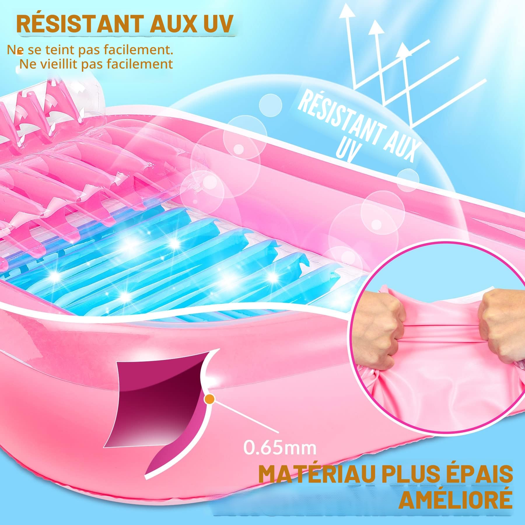 Subtail Matelas de Plage - Fauteuil Gonflable Piscine Matelas Hamac de Gonflable Piscine - Bouee Geante Piscine Adulte Enfant (180 * 120Cm)