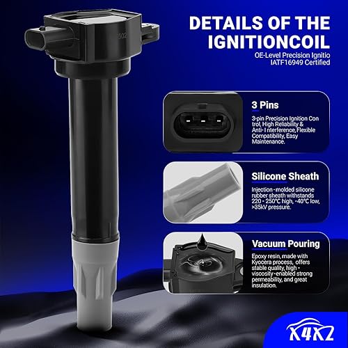 Vista 136 de Paquetes de bobina de encendido UF549 y bujía de iridio doble 9029, para Nissan Altima Versa Sentra Rogue Cube NV200 Pathfinder Infiniti FX50 M56