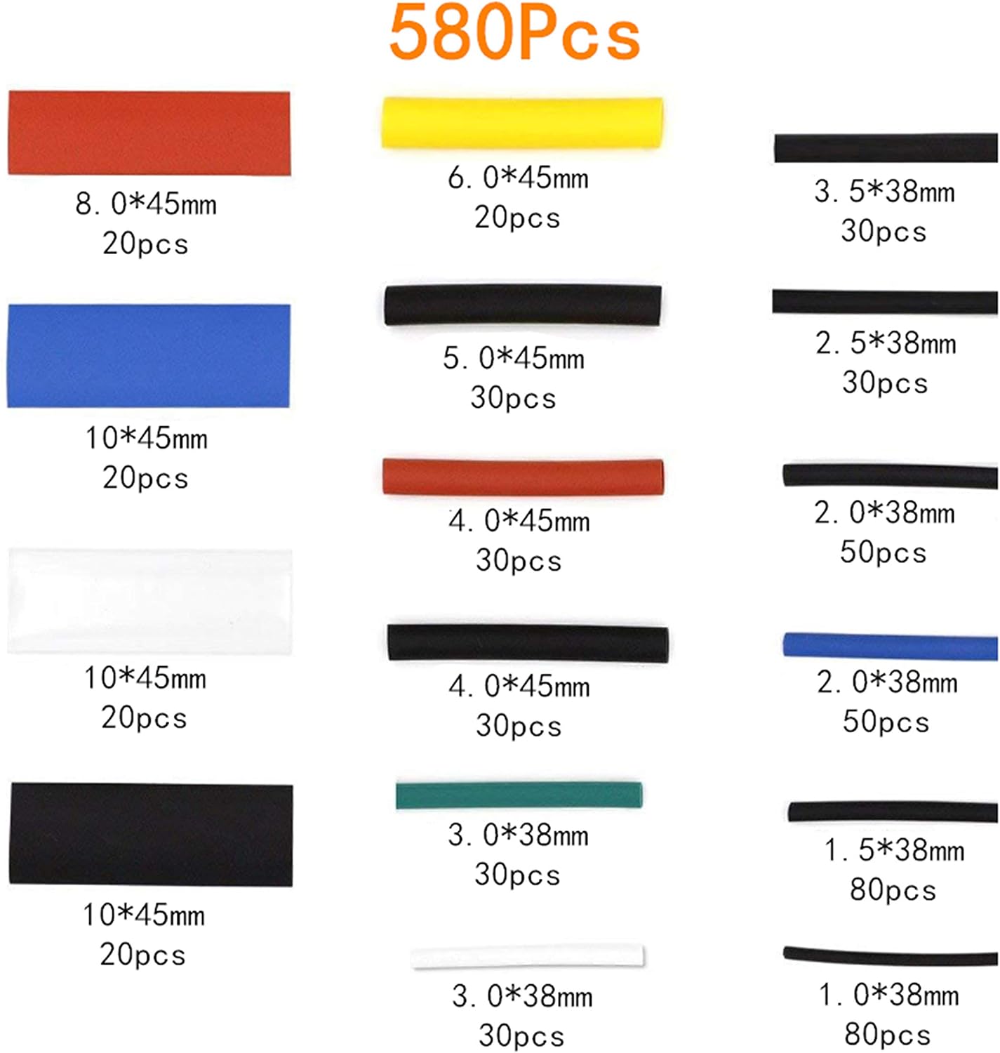 Creative Product Oiyagai 580 pcs 2:1 Heat Shrink Tube 6 Colors 11 Sizes Tubing Set Combo Assorted Sleeving Wrap Cable Wire Kit for Home Car Safe DIY Exclusive Discount 🔥 Oiyagai 580 pcs 2:1 Heat Shrink Tube 6 Colors 11 Sizes Tubing Set Combo Assorted Sleeving Wrap Cable Wire Kit for Home Car Safe DIY