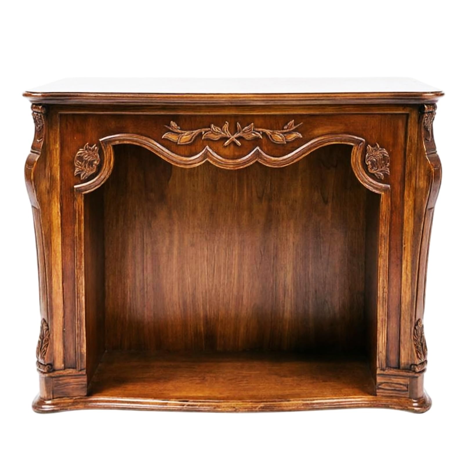 Mantels Surrounds Solid Ash Wood Fireplace Mantel Traditional Walnut Finish Decorative Decorated Frame(Medium)