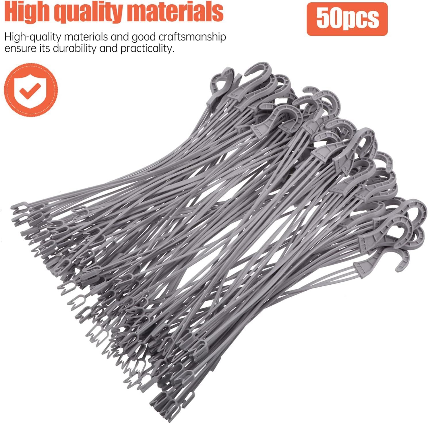 Housoutil 50pcs Hook Heavy Duty Garment Rack Heavy Duty Clothes Plant Hanger Bird Feeder Window Planter Flower Pot Hanger Chain Pot Plant Plastic Raw Material Chlorophytum Refrigerator White