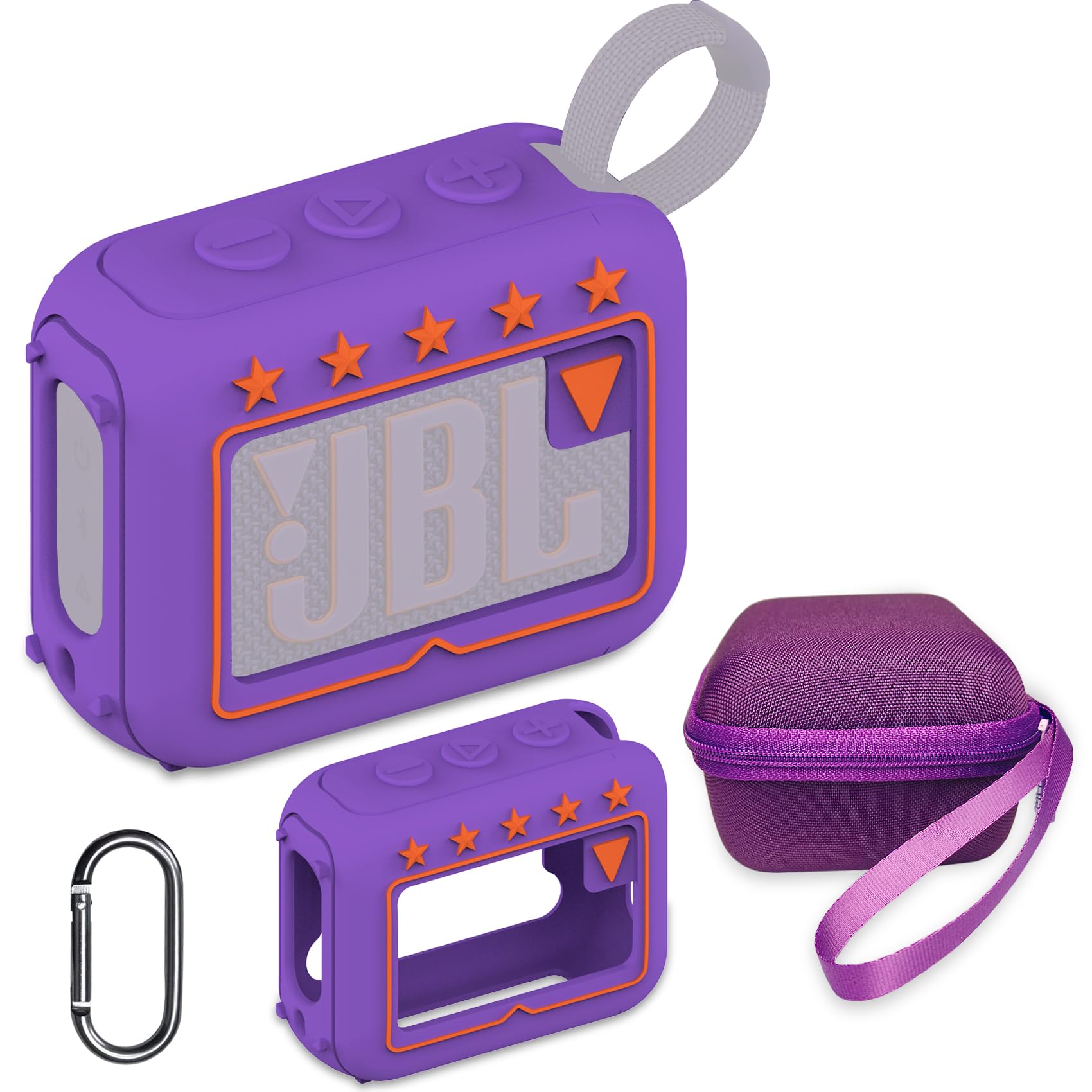 Coque en silicone pour haut-parleur BT portable JBL GO 4, housse de protection anti-rayures avec mousqueton, manchon en peau douce, antichoc