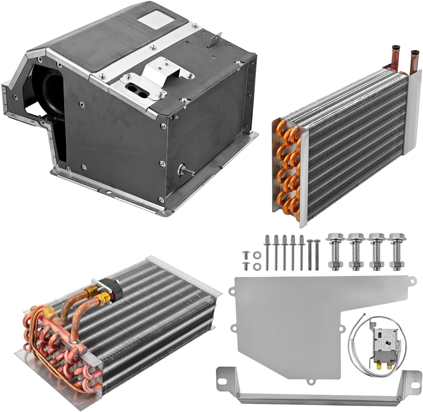 f31-10361 Aluminum AC Heater Box Assembly Fit for Kenworth W900B W900L W900 Series, T800, T600, T600B, T660, Includes All Parts Air HVAC Box Replaces# K1425351 F31-1036-1 F31-1064-11112