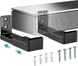 WALI Universal Soundbar Wall Mount, Center Channel Speaker Wall Mount Dual Bracket Hold up