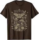 Butterfly Grunge Fairycore Therian Clothing Cute Moth Aesthetic Floral T-Shirt for Women & Girls, Unisex-Adults & Kids, Brown, Small, Short Sleeve, Classic Fit