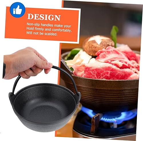 Miniatura 9 de GANAZONO Olla de hierro fundido grueso japonés Nabe olla antiadherente para estofado de cocina casera olla de estofado mango antideslizante 7.5 in