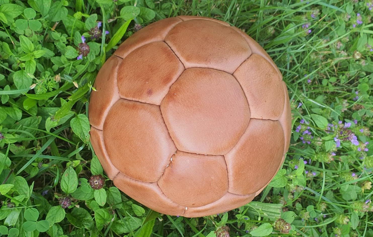 Vintage Leder-Handball, Braun, Herren, Gr. 2, Echtleder handgenäht