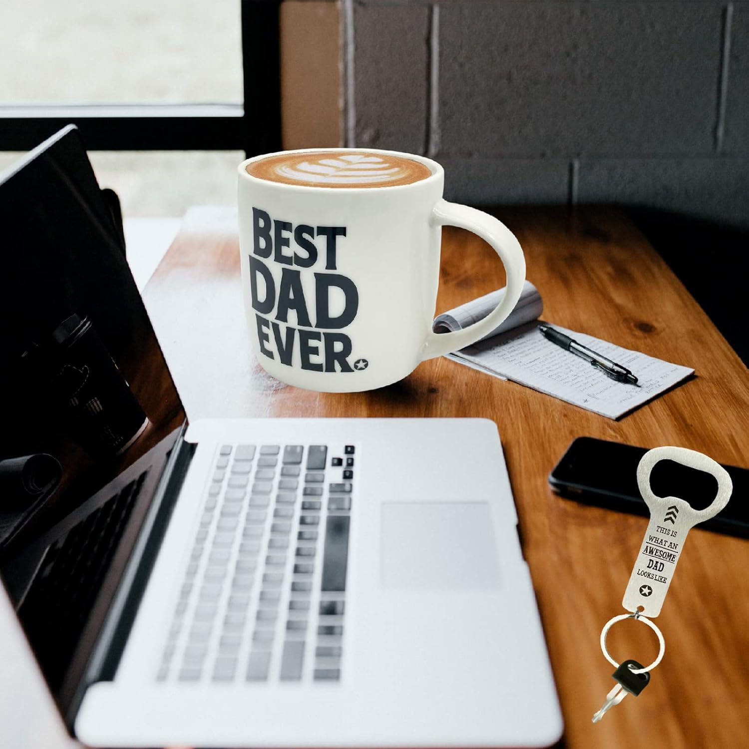 Best Dad Mug 12 Ounce Ceramic, Keychain Bottle Opener, Best Dad Ever Gift, I Love You Dad Coffee Mug, Father Day Gift, Gift for Father Birthday Thanksgiving Christmas - Image 8