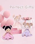 LeyaDoll Jouets de poupée pour bébé doux (12''), Ma première poupée de rag bébé 1 Cadeau d'anniversaire de la vieille fille, Leya Doll Cadeau de jouets en peluche pour les enfants en bas âge -FloraBelle(Pourpre)