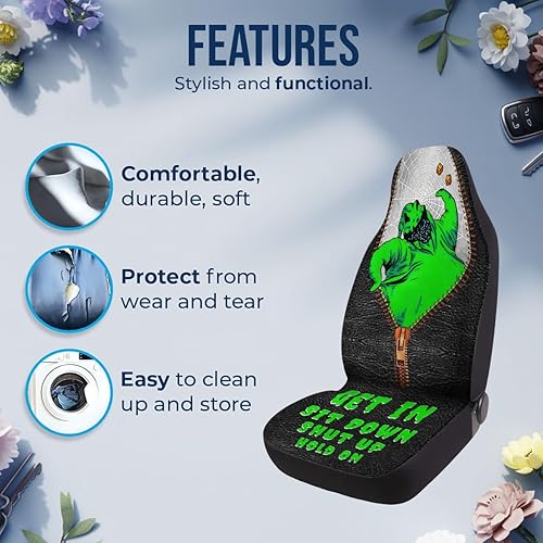 Miniatura 5 de Nightmare Skellington Ghost 2 - Fundas de asiento delantero para automóvil, camión, SUV, regalos de Navidad, funda de asiento de cubo duradera, 06.