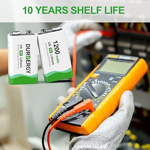 Miniatura 4 de DURNERGY 9 Volt Batteries 2 Pack, Lithium 9v Battery, Lithium Smoke Detector Battery