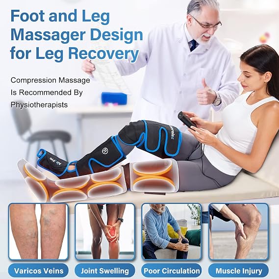 FSA Eligible HSA Approved Air Compression Leg Massager for Circulation and Recovery Full Leg Massager with Cold Therapies 3 Modes 3 Intensities Sequential Compression Device for Pain Relief