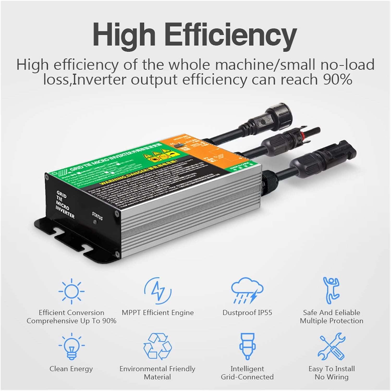 120W 150W 180W Solar PV Grid Tie Micro Inverter GMI Series DC Input 10.8V to 30V AC Output 80V to 280V 50Hz 60Hz Inverters(Gmi120l,10.8V-30V-180V-280V)