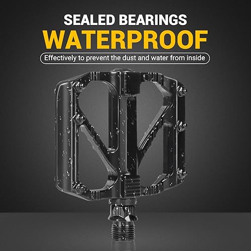 Miniatura 4 de ADDMOTOR Pedales de bicicleta de montaña, pedales de MTB, pedales planos de bicicleta, aleación de aluminio de 916 pulgadas, plataforma ligera