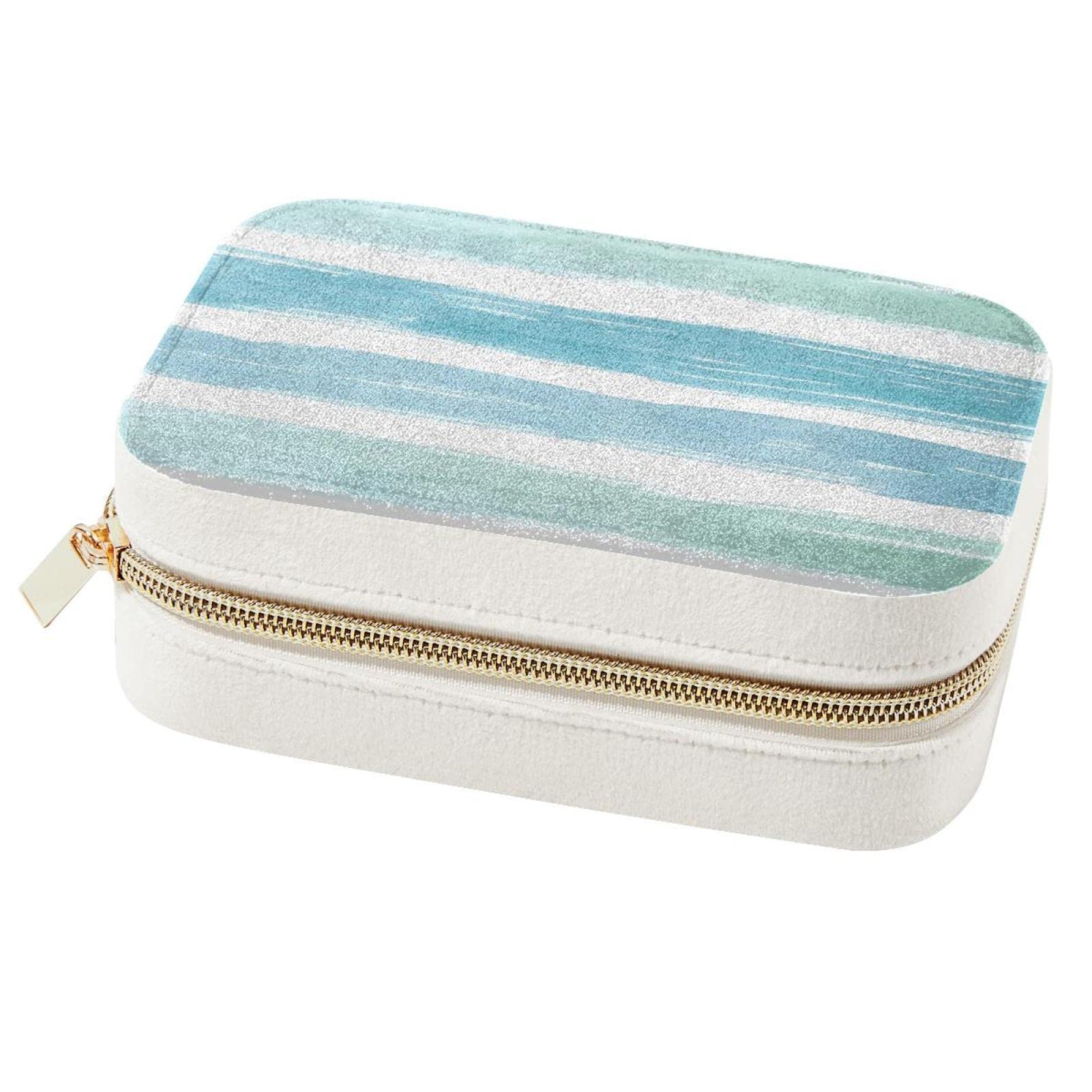 Boîte à bijoux de voyage anti-nœud portable à motif aquarelle pour protéger vos colliers