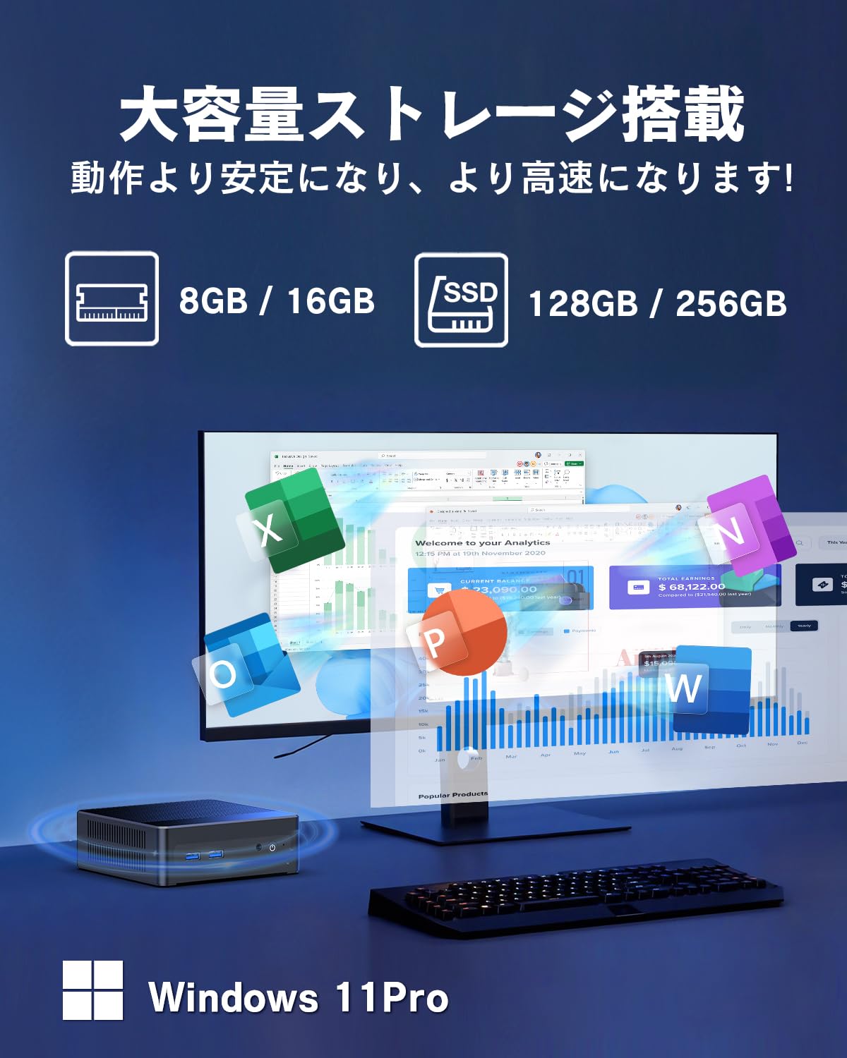 Amazon.co.jp: ミニpc 小型パソコン 高性能 6500Y ｜最大3.4GHz 動作