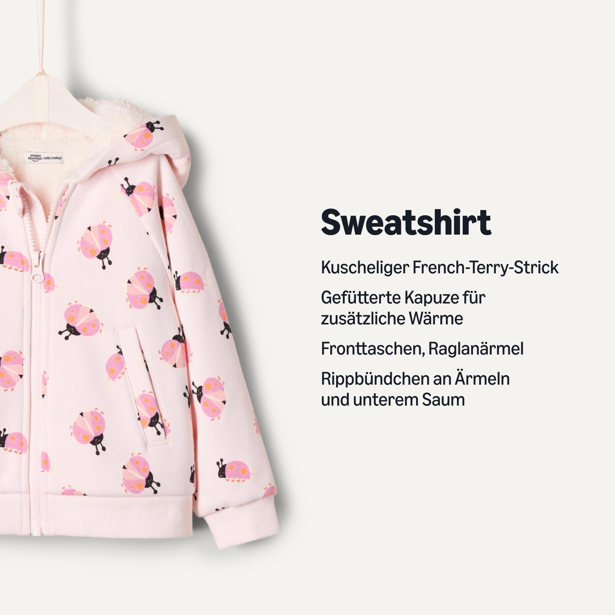 Amazon Essentials Unisex Baby Kapuzenpullover mit Reißverschluss