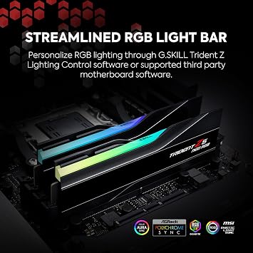 G.SKILL Trident Z5 Neo RGB Series DDR5 RAM (AMD EXPO) 64GB (2x32GB) 6000MT/s CL26-36-36-96 1.45V Desktop Computer Memory U-DIMM - Matte Black (F5-6000J2636H32GX2-TZ5NR)
