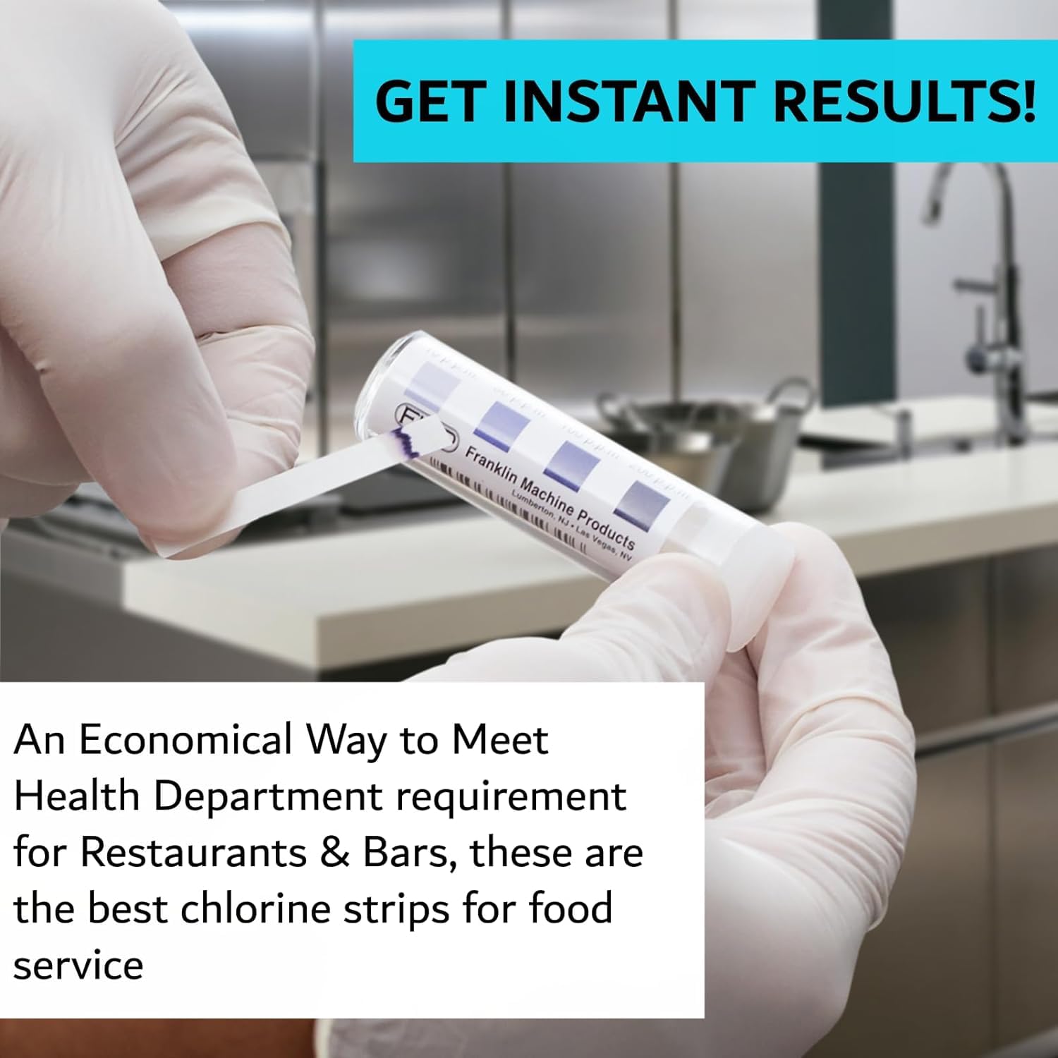 Restaurant Sanitizer Test Kit Combo, 10 x Vial of 100 Strips Each QR5 Quat Sanitizer 0-400PPM & Chlorine Test Strip 0-200PPM Testing Kit for Food Service, Bar & Restaurants Supplies by FryOilSaver Co.