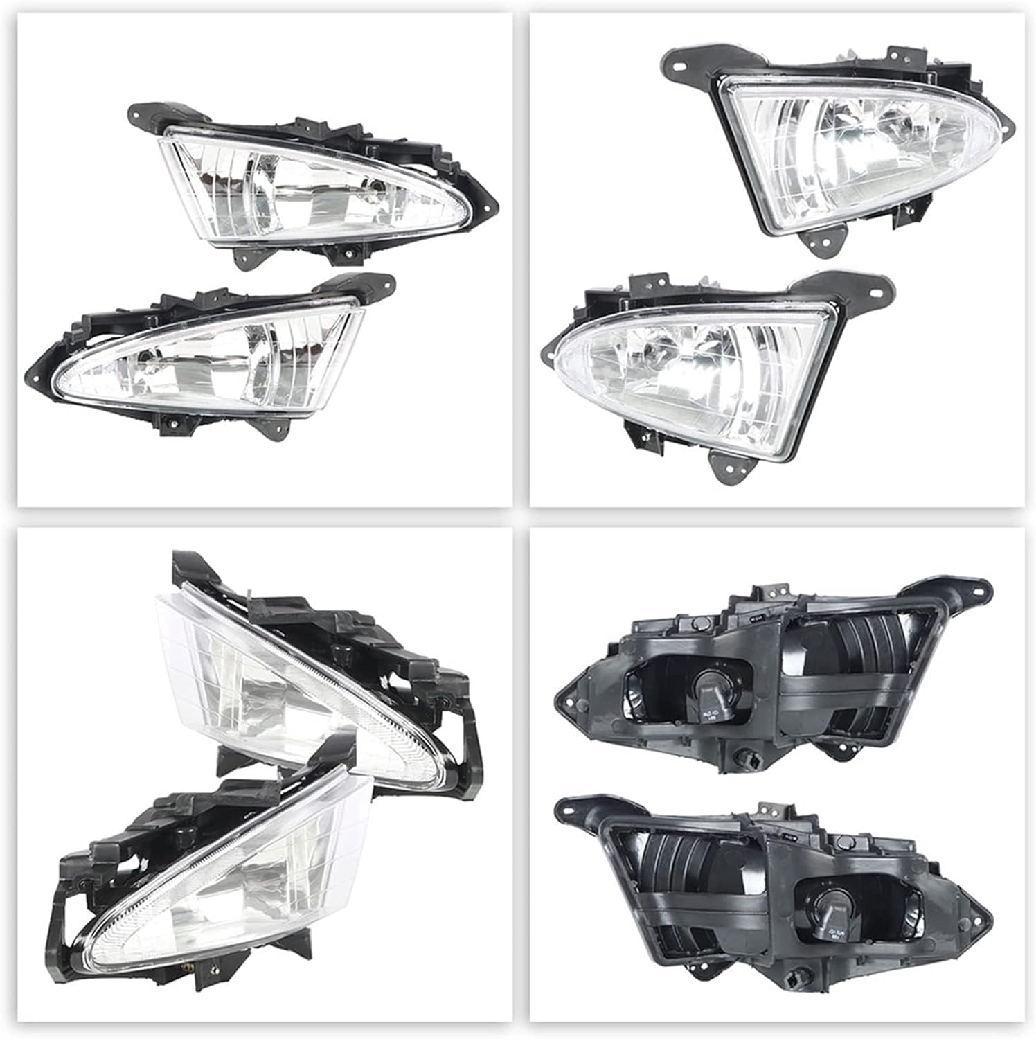 2-Pack Clear Lens Fog Lights Assembly with Switch and Wiring Kit Replacement for Elan-tra 2007-2010