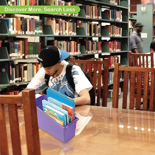 Miniatura 3 de Fun Express Contenedores para libros, organizador de libros de plástico duradero, fácil acceso y libros ordenados cada vez, contenedores de plástico