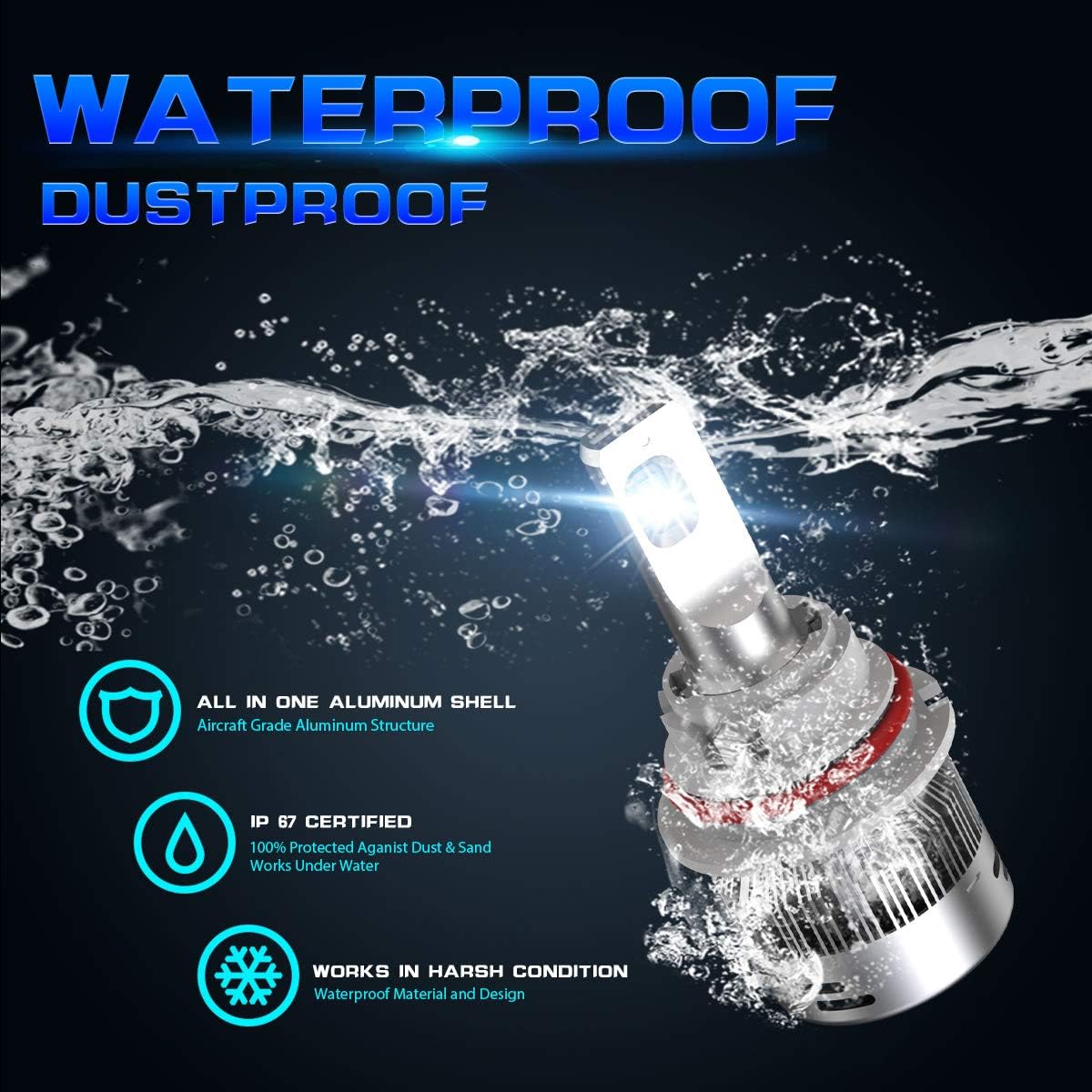 Black Friday - 70% OFF LASFIT LAplus 9007 HB5 LED Bulbs Forward Lighting, 60w 6000lm 6000K Cool White All-in-One Conversion Kit-LAplus Upgarde Version