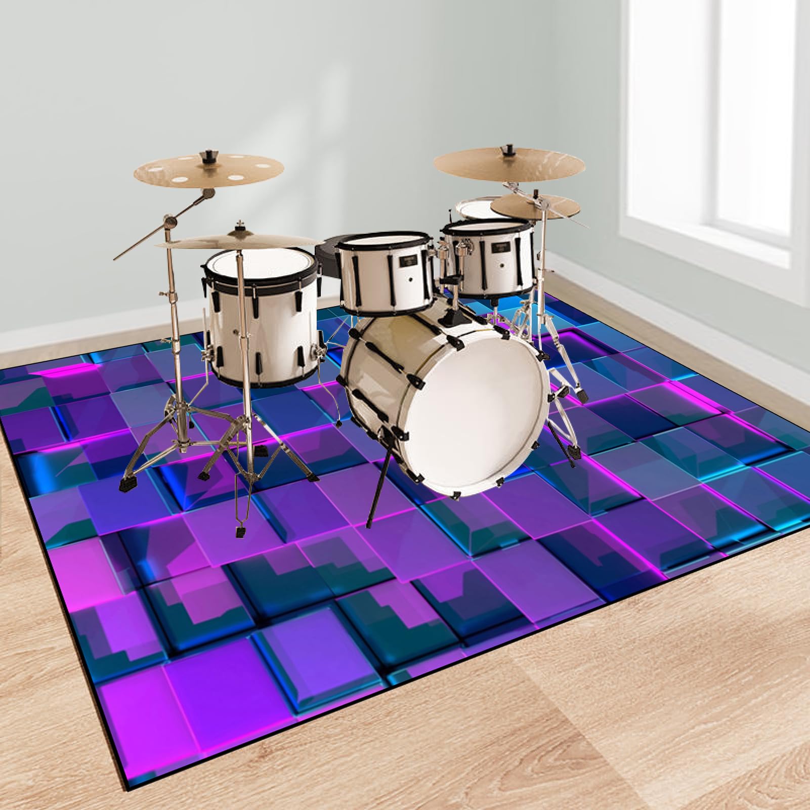 Drum Teppich Schlagzeug Teppich Schlagzeugteppich Schallschutz Teppich Schallschutzmatte Drum Rug Drum Matte Drumteppich Musikinstrumente Bodenmatte rutschfeste Trommel Teppiche 160 x 120 cm