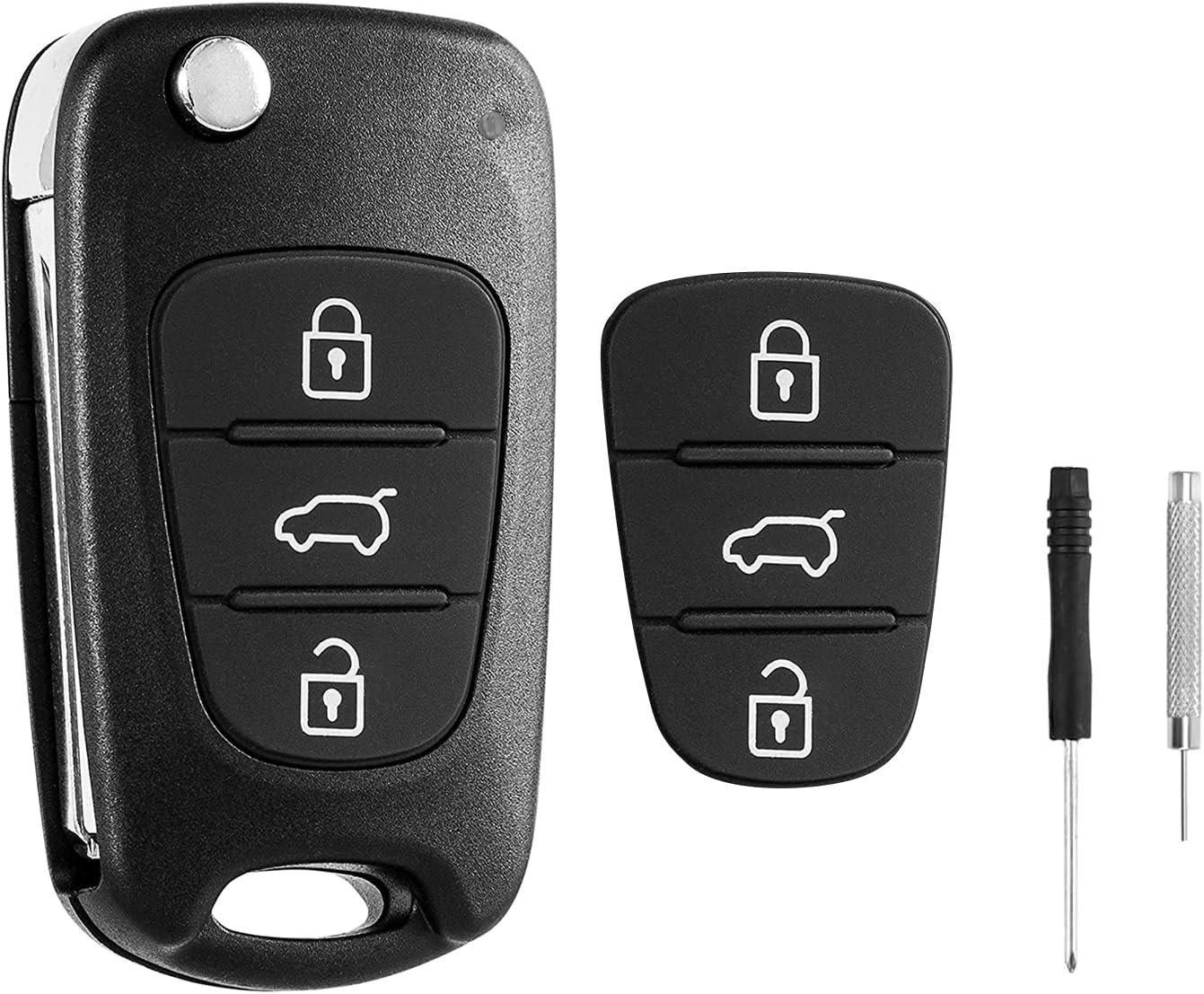 ComPDCVD Schlüssel Gehäuse Fernbedienung 3 Tasten für Hyundai i10 i20 i30 ix20 ix35 und Kia Ceed