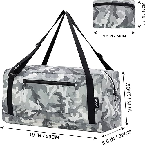 Miniatura 4 de HOLYLUCK Bolsa de viaje plegable para mujeres y hombres, ideal para gimnasio, Camuflaje ártico, Bolsa de viaje