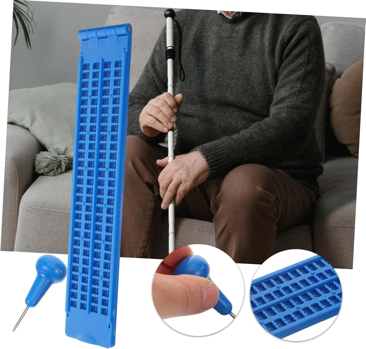 FRCOLOR 5sets Braille Writing Plate Set Stylus Row Cell Plastic Braille Board for Learning and Teaching Visually Impaired Individuals