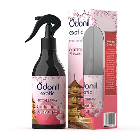 Odonil Exotic Room Spray - Calming Sakura - (200ml) |100% Water-Based | Alcohol-Free Fragrance | Luxury opulent fragrance from Japan