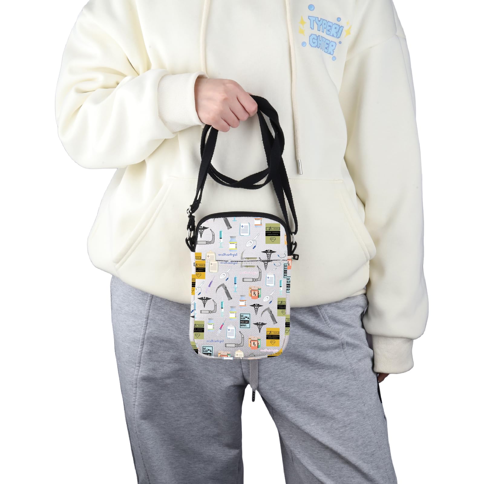 G2TUP Anesthesiologist Thank You Gift Eat Sleep Pass Crossbody Bag Anesthesia Tech Travel Bag Anesthesia CRNA Graduation Gift