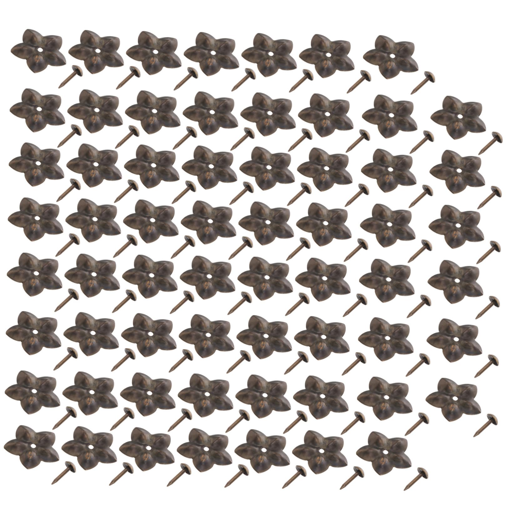 PRETYZOOM Upholstery Furniture Nails Set 60pcs Blossom Iron Tacks Decorative Sofa Nail Simple to Install for Home Decor