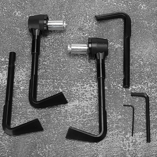 Miniatura 7 de EVGATSAUTO Protectores de palanca de motocicleta, protector de palanca de freno frontal CNC, mango de motocicleta, protector de motocicleta (negro)