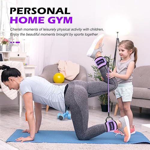 Miniatura 3 de Bandas de resistencia con puños, bandas de tobillo para entrenamiento, equipo de fitness en casa para piernas y glúteos, bandas de ejercicio para