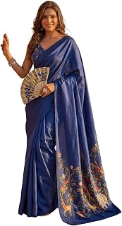 SIRIL Women's Silk Blend Printed One Minute Ready To Wear Saree With Unstitched Blouse Piece Price In India