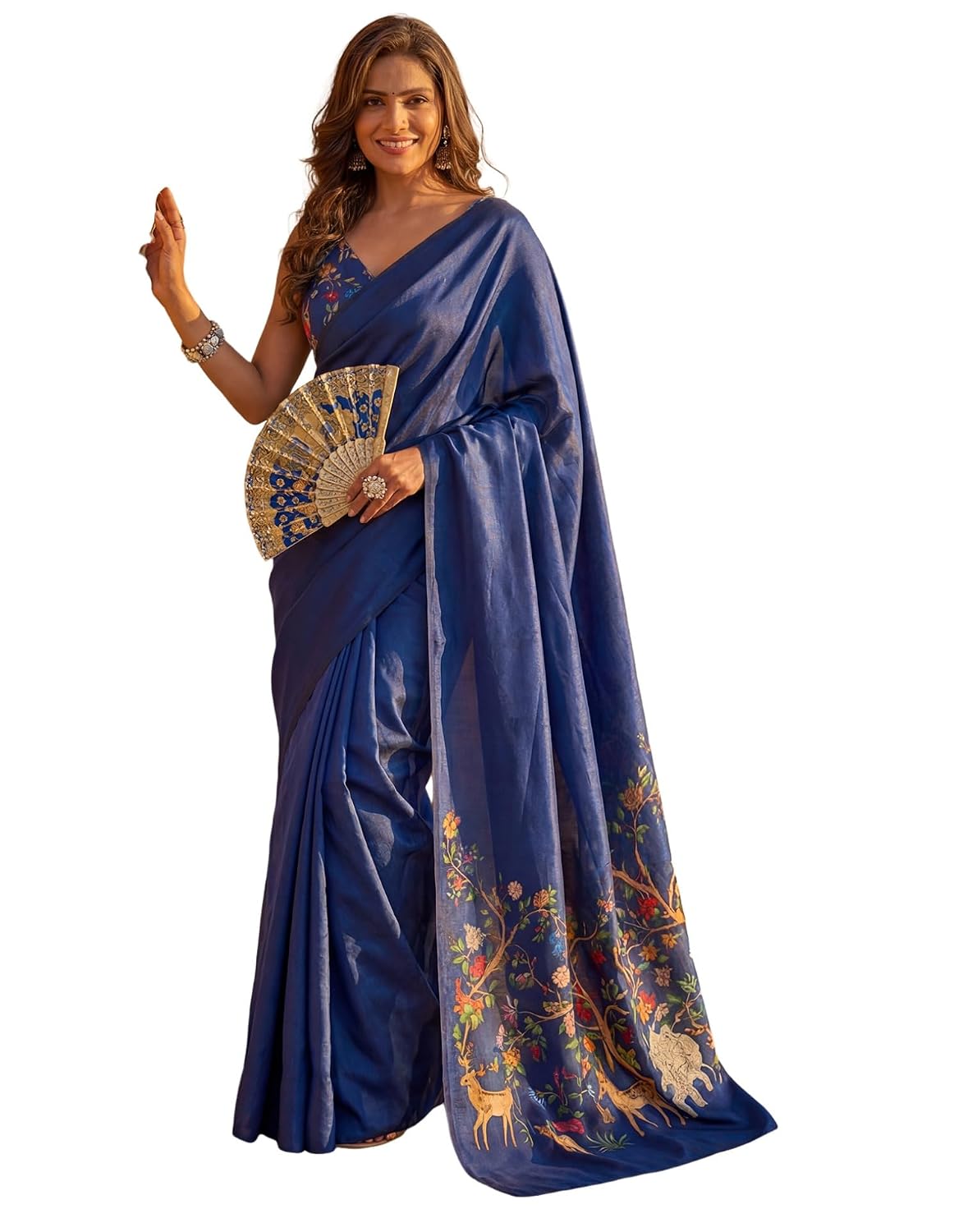 SIRIL Women's Silk Blend Printed One Minute Ready To Wear Saree With Unstitched Blouse Piece - Review, Price and Buying Guide
