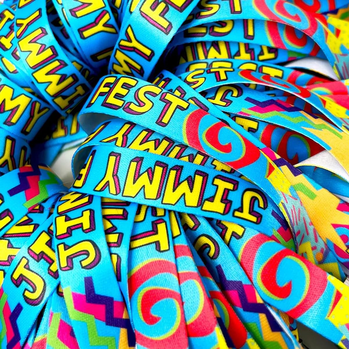 Pulseras de tela personalizadas para eventos, pulseras desechables de colores con texto, identificación para fiestas VIP