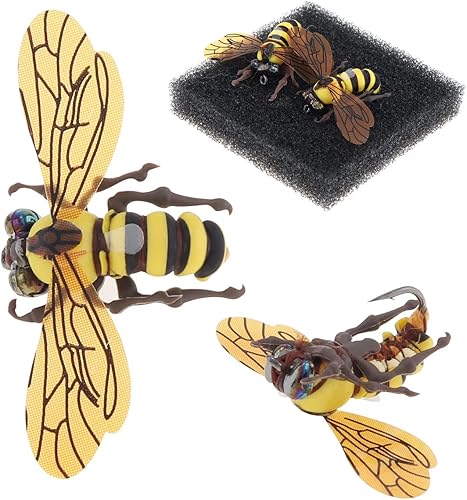 OriGlam 2 señuelos de pesca con mosca de abeja, señuelos de pesca de trucha de abejorro, pesca con mosca