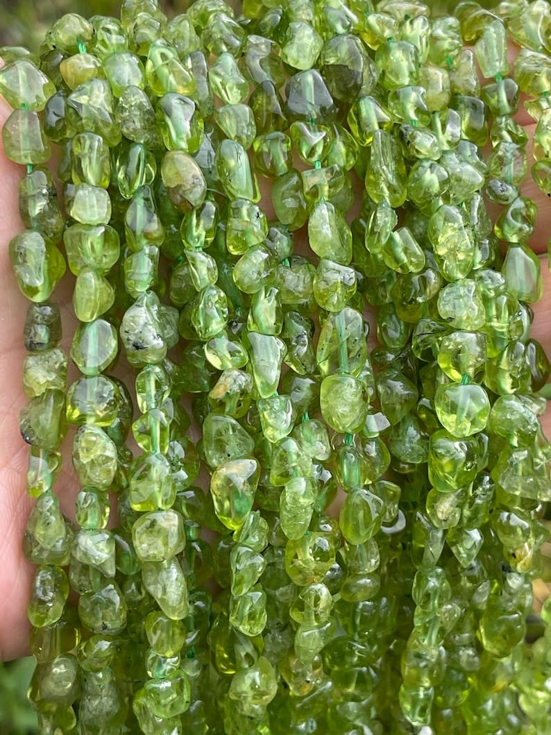 Perles rondes péridot naturelles pour la fabrication de bijoux DIY 6mm