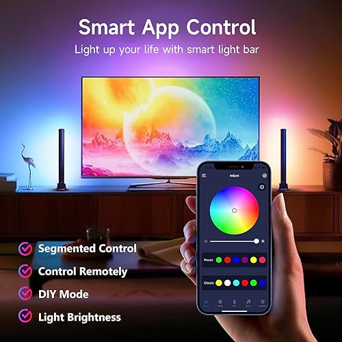 Miniatura 4 de cosoway Barra de luz inteligente, luces RGB de 16 millones de colores con modo de sincronización de música, control remoto por aplicación, luz para