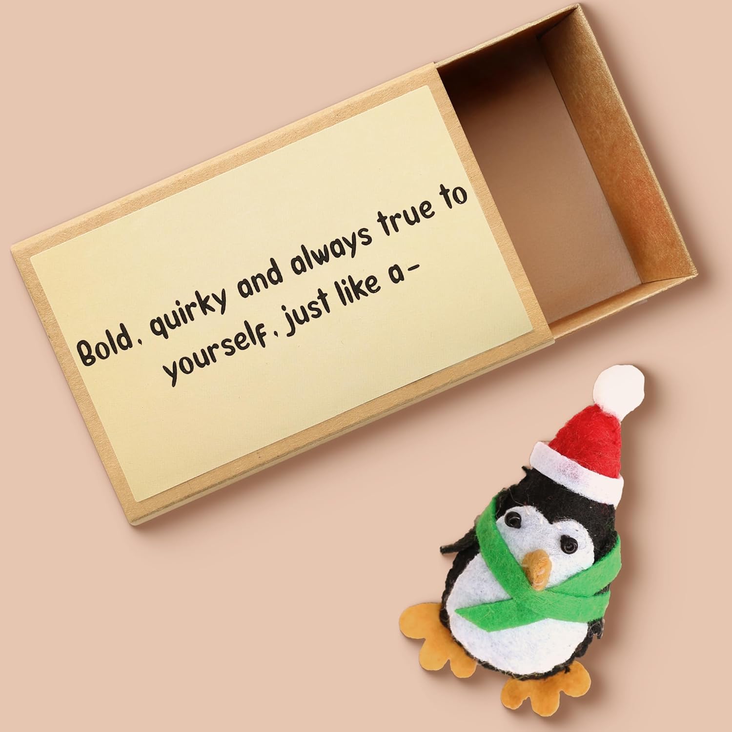 KatchOn, Handmade Mini Penguin Gift with Matchbox Message | Cute Valentines Day Gifts for Her, Unique Penguin for Women, Sister, Men | Dad Birthday Gift, Galentines Gifts for Friends, Boyfriend