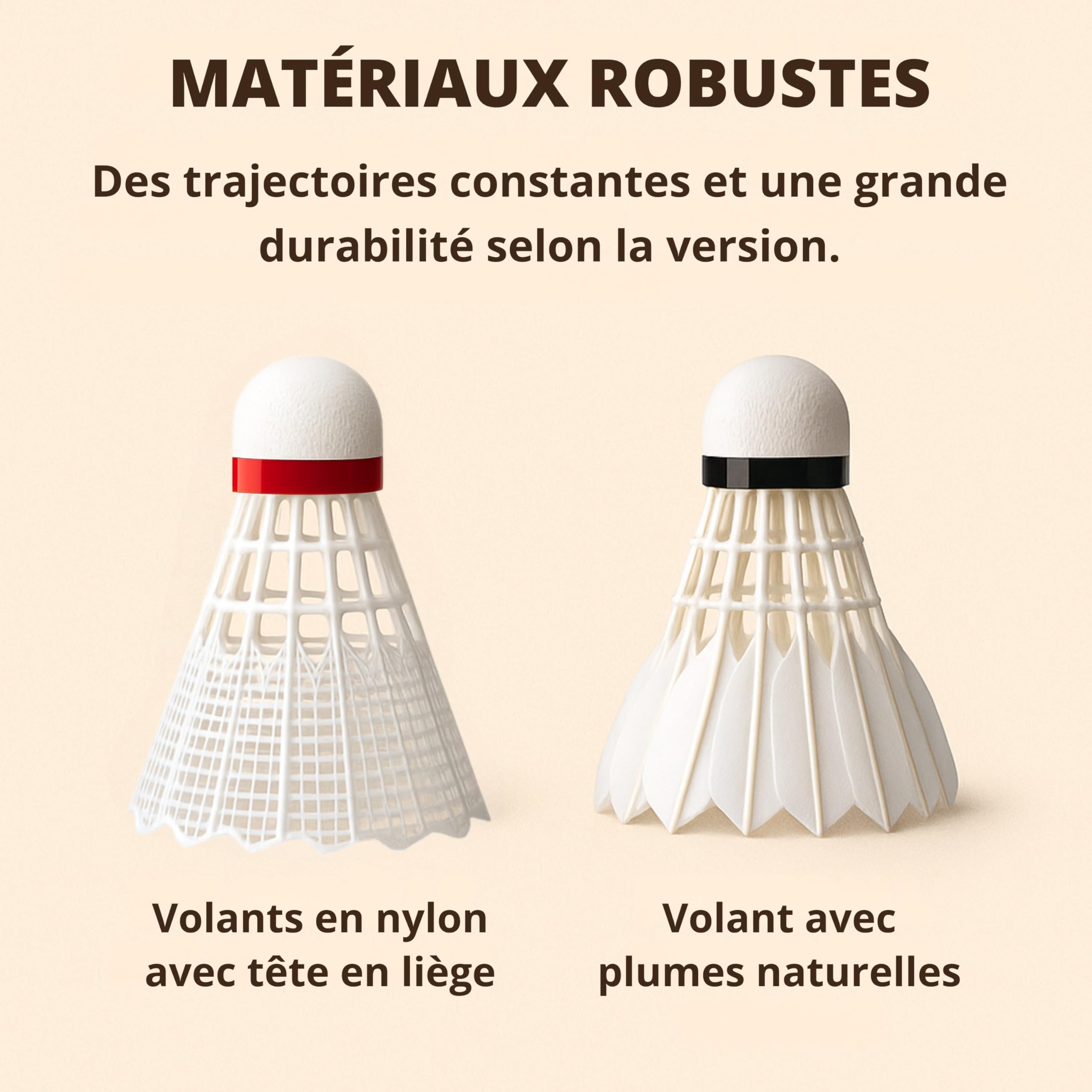 Lot De 18 Volants De Badminton En Nylon QWORK - Haute Résistance Aux Chocs - Jaune - Pour Entraînement Et Loisir - 14