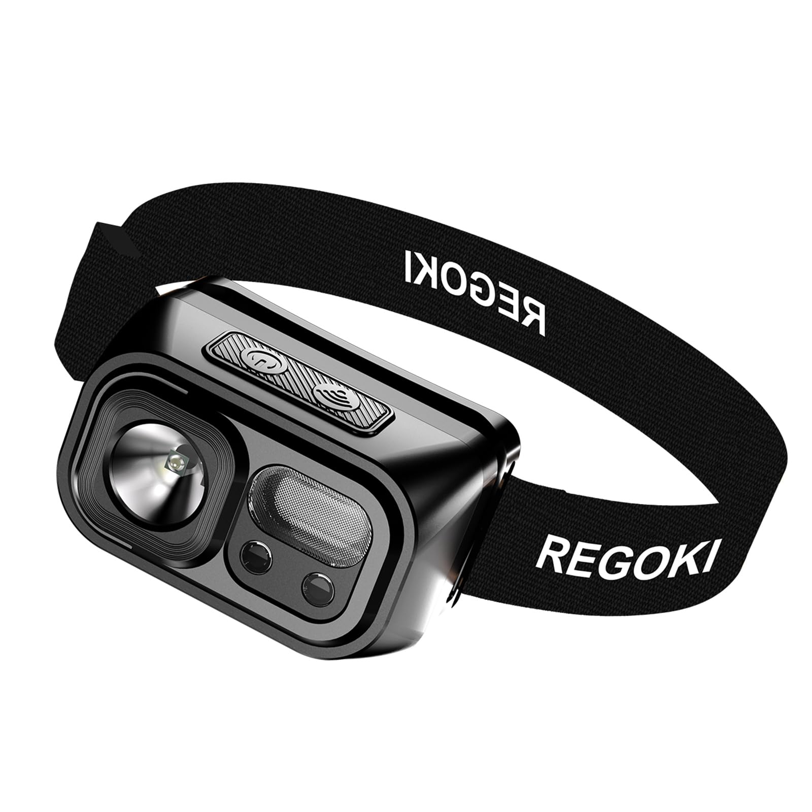 REGOKI LED Headlamp Rechargeable - Super Bright Head Lamp with 9 Modes for Camping & Hiking Gear Essentials, IP44 Waterproof Headlight Flashlight with Red Light, USB Cable Included