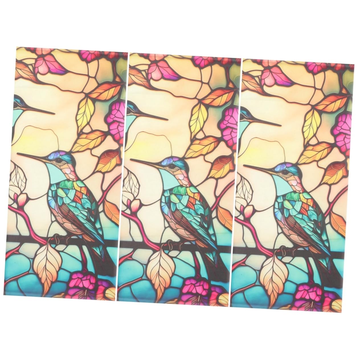 Autocollant de fenêtre PVC fleurs et oiseaux pour créer un cocon dans le salon