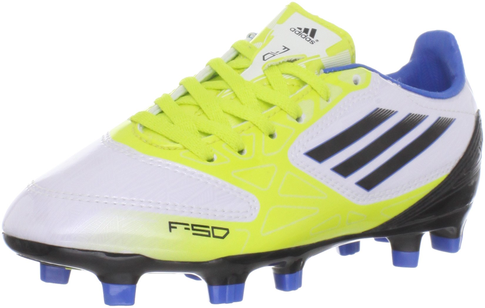 adidas F10 TRX FG Soccer Cleat (Little Kid/Big Kid),Running White/Black/Lab Lime,6 M US Big Kid
