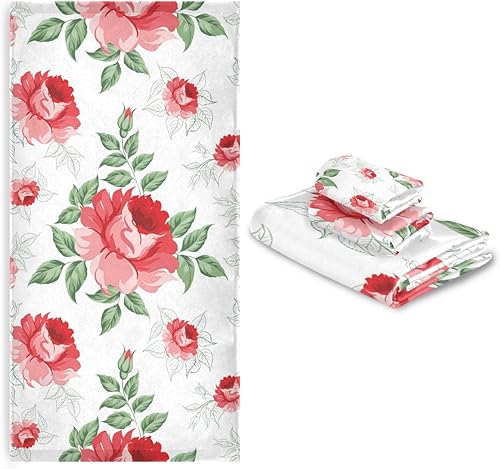 Miniatura 8 de susiyo Juego de toallas de baño de 3 piezas, toallas de baño suaves y altamente absorbentes, girasoles en blanco y negro, toallas de calidad con