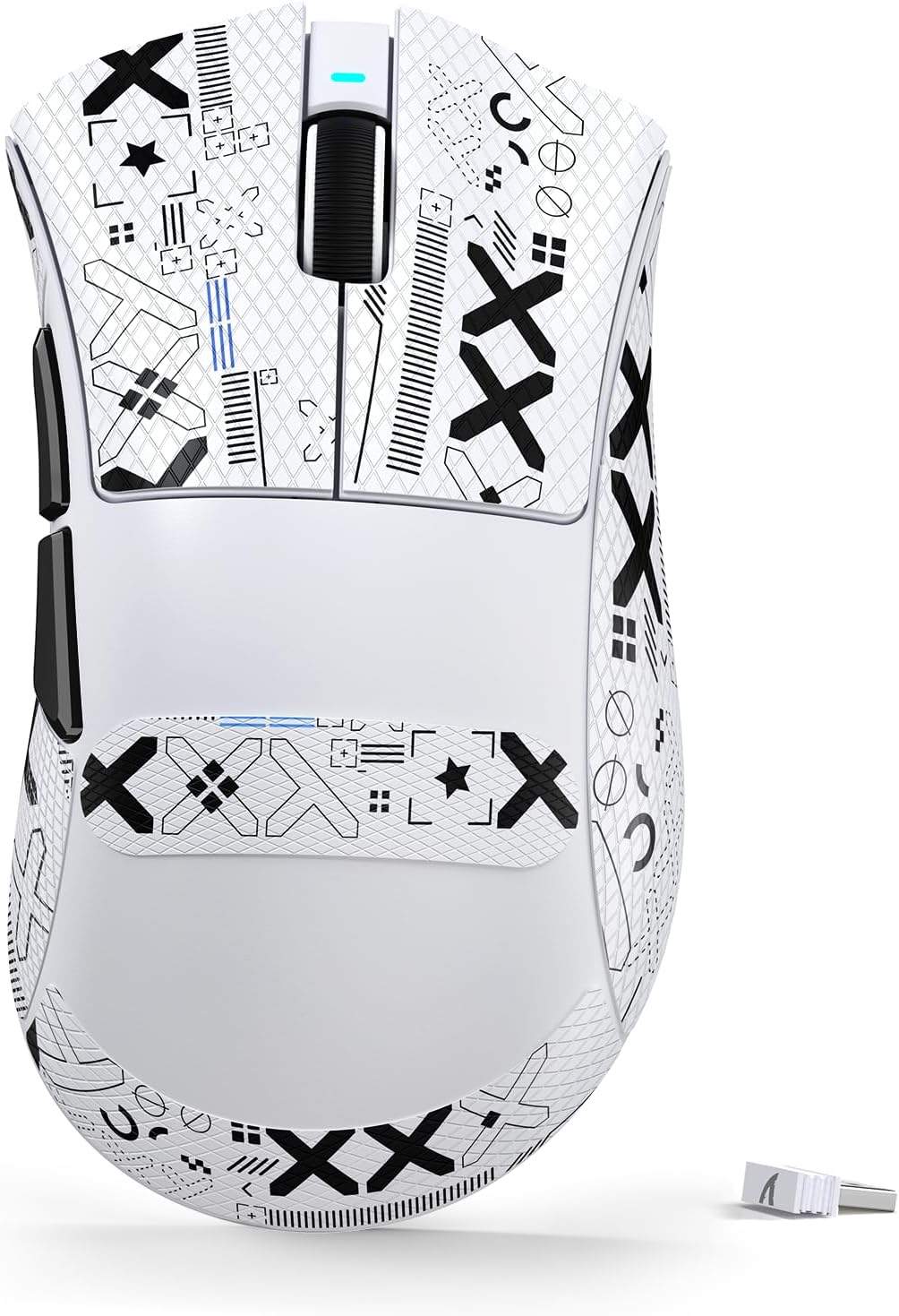 ATTACK SHARK V3 Ultra-Light Wireless Gaming Mouse,PAW3311 Sensor, 500mAh, 62g, 25KDPI 2.4G/BT/USB-C Rechargeable Wireless Mouse with 5 Programmable Buttons for Laptop,PC,Mac Gamer (White Griptape)