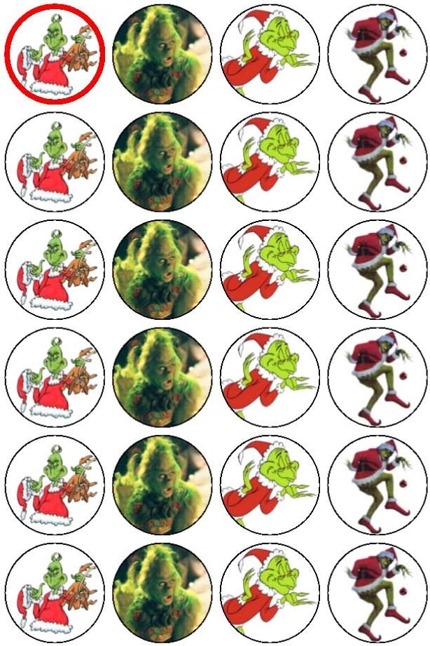 24 x The Grinch Cupcake Cake Toppers Amazon.co.uk Home & Kitchen